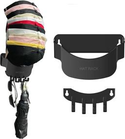 img 4 attached to 🧢 Compact Wall Mount Hat Rack with 4 Hooks - Organize up to 20 Ball Caps Easily with this Hat Holder and Organizing Hanger for Walls, Doors, Closets, Living Rooms, and Bedrooms