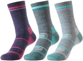 img 4 attached to 🧦 SOLAX Women's Crew Merino Wool Hiking & Walking Socks - 3 Pack for Outdoor Trekking, Cushioned, Breathable