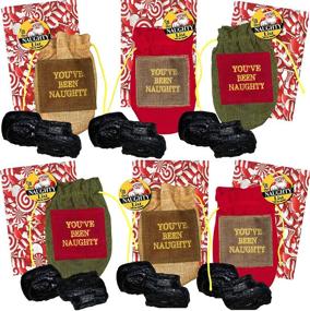 img 4 attached to 🍷 North Pole Enterprises Inc. Santa's Naughty List Set - Bundle with Gift Bag, Lump of Coal & Naughty List Pin (Set of 6)