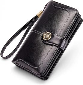 img 4 attached to 👜 INSIFEEL Genuine Leather Handbags & Wallets: Stylish Capacity for Women's Wallets with RFID Blocking