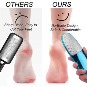 img 3 attached to 👣 Durable Double-Sided Foot Scrubber with Holder and Mirror-Like Handle - Never-Cut-Your-Skin Callus Remover for Feet, Best Pedicure Foot File and Easy to Use