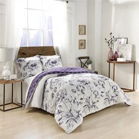 img 4 attached to 🛏️ Marble Hill Jasmeen Comforter Set King Size, Purple, 17303BEDDKNGPUR, 3-Piece