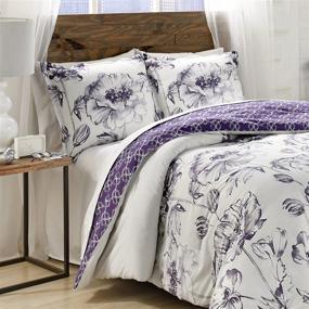 img 3 attached to 🛏️ Marble Hill Jasmeen Comforter Set King Size, Purple, 17303BEDDKNGPUR, 3-Piece