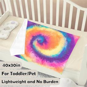 img 1 attached to 🌈 Mystcover Rainbow Tie Dye Flannel Blanket 50"x40" - Lightweight Cozy Couch Bed Plush Quilt for Home, Camp, Travel, and Gifts - Novelty Warm Throw Towel for Girls, Women, Kids - Ideal Birthday Present