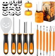 🎃 halloween pumpkin carving tools - 24 pcs stainless steel professional carving set with carrying case - best pumpkin cutting kit for halloween logo