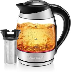 img 4 attached to Chefman Electric Kettle with Temperature Control, Removable Tea Infuser, 5 Presets, LED Indicator Lights, 360° Swivel Base, BPA Free, Stainless Steel, 1.8 Liters