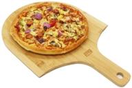 m4y bamboo pizza peel: versatile cutting board, cheese serving tray, and personal pizza paddle - 12 inch, 1 pack pizza tray logo