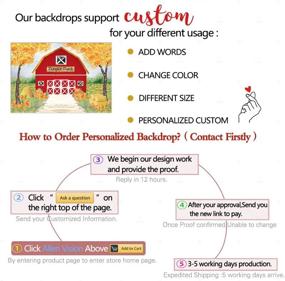 img 1 attached to Захватывающий фон Allenjoy 7x5 футов "Осенний красный фермерский фон": идеально подходит для акварельной осени, тыквенного поля, Хэллоуина и фотосессий на день рождения! Улучшите свое фоновое оформление с этим баннером для фотобудки, идеально подходит для младенцев, детей и студии фотопропсов.