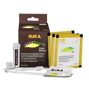 img 4 attached to 💆 MINA ibrow Henna: Dark Brown Regular Pack & Coloring Kit - Achieve Perfect Brow Color with Ease!