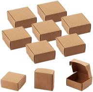 100 штук маленькие подарочные коробки из крафт-бумаги sdootjewelry, размером 2,16 x 2,16 x 0,98 дюйма мини 🎁 коричневые коробки из крафт-бумаги - картонные коробки для колец, сережек и ювелирных изделий оптом - коробки для доставки для малого бизнеса логотип