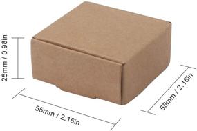 img 3 attached to 100 штук Маленькие подарочные коробки из крафт-бумаги SdootJewelry, размером 2,16 x 2,16 x 0,98 дюйма Мини 🎁 Коричневые коробки из крафт-бумаги - Картонные коробки для колец, сережек и ювелирных изделий оптом - Коробки для доставки для малого бизнеса