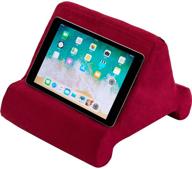 premium memory foam tablet pillow stand - adjustable 📱 multi-angle holder for tablets, ipads, ereaders, smartphones, books, magazines - burgundy logo