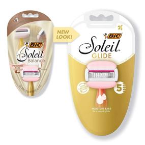 img 4 attached to BIC Soleil Balance Women's Disposable Razor 2 Pack - Assorted Colors for Effortless Shaving