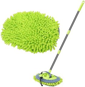 img 4 attached to 🚗 WillingHeart 47.5" Car Wash Brush Mop Cleaning Tool with Extended Handle Kit - Ideal for Cleaning and Detailing Cars, Trucks, SUVs, RVs, Trailers, Boats - 2 in 1 Chenille Microfiber Sponge Duster - Safely Cleans without Damaging Paint or Causing Scratches