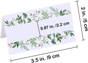 img 3 attached to 100-Pack Greenery Wedding Table Place Cards with Watercolor Floral Eucalyptus Design - Escort, Seating, Buffet & Christmas Dinner Folded Cards - Ideal for Parties, Birthdays