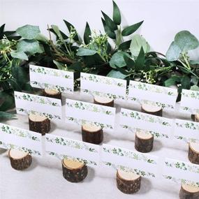 img 1 attached to 100-Pack Greenery Wedding Table Place Cards with Watercolor Floral Eucalyptus Design - Escort, Seating, Buffet & Christmas Dinner Folded Cards - Ideal for Parties, Birthdays