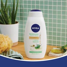 img 2 attached to 🌿 NIVEA Освежающий гель для тела с алоэ и лилией: питательная сыворотка в бутылке объемом 20 жидких унций для максимального освежения!