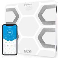 📱 inevifit eros bluetooth body fat scale smart bmi digital bathroom body composition analyzer - accurate wireless smartphone app 400 lbs 11.8 x 11.8 inch (white) logo