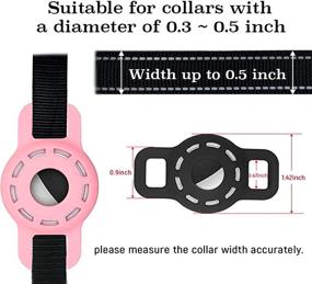 img 3 attached to 🐾 Airtag Holder for Pet Collar + 4 pcs Protective Film | Apple Air Tag Dog Cat Case | Protective Waterproof Silicone Small Puppy (D Black+White+LuminousPink 3 Pack) | Enhanced SEO