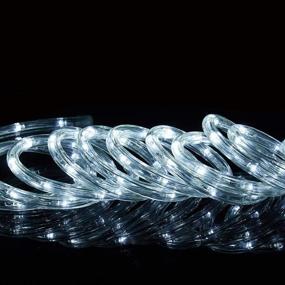 img 2 attached to 🌟 UL Certified 100ft Upgraded 2-Wire Low Voltage Rope Lights - Waterproof Daylight White Light for Deck, Background, Yard, Garden Bridges Décor (White)