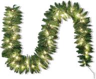 🎄 enhance your christmas décor with our pre-lit 9ft artificial christmas garland: red berries, pine cones & 50 count lights! logo