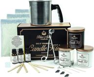 blue aurra diy candle making kit – scented soy candle starter kit with fragrance scents and supplies – complete candle making kit for beginners - 3 unique candles with dye – crafting kit for adults logo