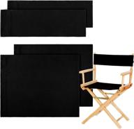 black director chair cover kit with replacement canvas seat and 🪑 back - set of 2, ideal for medium size home director chairs logo