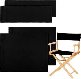 img 4 attached to Black Director Chair Cover Kit with Replacement Canvas Seat and 🪑 Back - Set of 2, Ideal for Medium Size Home Director Chairs