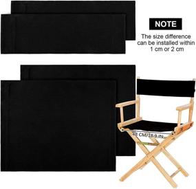 img 1 attached to Black Director Chair Cover Kit with Replacement Canvas Seat and 🪑 Back - Set of 2, Ideal for Medium Size Home Director Chairs