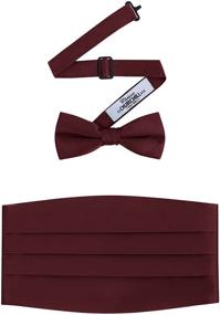 img 2 attached to 👔 Mens Formal Satin Bowtie and Cummerbund Set - Men's Accessories and Ties, Cummerbunds & Pocket Squares