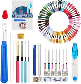 img 4 attached to 🧵 KOKNIT 71 Pcs Punch Needle Set - Ultimate Embroidery Stitching Kit for Beginners