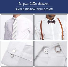 img 1 attached to Extend the Life of Your Clothes with Sungrace Metal Collar and Button Extenders - 12 Pack