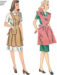 img 1 attached to 👗 Discover the Charm of Simplicity US8571A: 1940's Vintage Fashion Apron Sewing Patterns for Sizes S-L