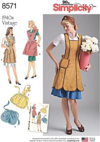 img 4 attached to 👗 Discover the Charm of Simplicity US8571A: 1940's Vintage Fashion Apron Sewing Patterns for Sizes S-L
