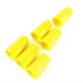 img 4 attached to Yellow Electrical Wire End Connectors Ribbed Caps Bulk 500 Pack Small Twist-On Wire Connectors Nuts 22-10 AWG