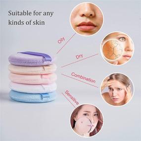 img 1 attached to 🌸 Ultra Soft Pure Cotton Powder Puff, Homsert 2.28 Inch Round Velour Fluffy Makeup Puff for Powder Foundation: A Washable and Gentle Baby Body Powder Puff for Face Powder Loose Application