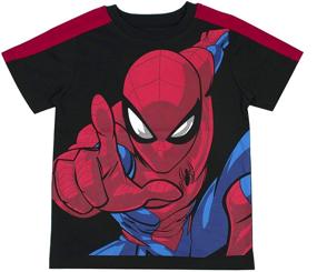 img 1 attached to 🦸 Marvel Avengers and Spiderman Superhero Shirts 3-Pack - Ideal for Boys and Toddlers