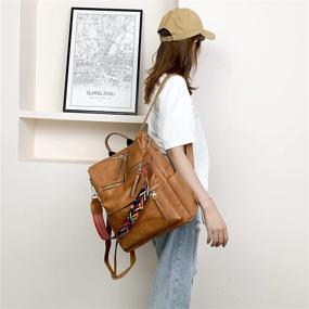 img 2 attached to 🎒 Stylish and Versatile Backpack Purses: PU Leather Convertible Satchel Handbags and Shoulder Bags for Women