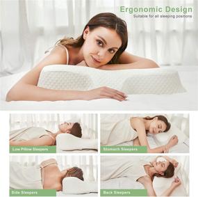 img 3 attached to 💤 OptimalSleep Memory Foam Pillow - Cervical Pillow for Neck and Shoulder Pain Relief, Neck Support, Soft Healthy Bed Pillow with Washable Cover