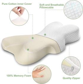 img 2 attached to 💤 OptimalSleep Memory Foam Pillow - Cervical Pillow for Neck and Shoulder Pain Relief, Neck Support, Soft Healthy Bed Pillow with Washable Cover