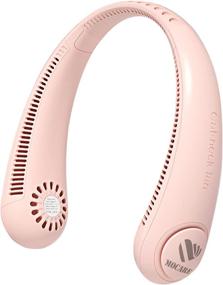 img 4 attached to 🔋 Stay Cool Anywhere with MOCARE Rechargeable Bladeless Neck Fan - Lightweight & Hands-Free Personal Cooling Device for Travel, Sports, Outdoor Working (Pink)