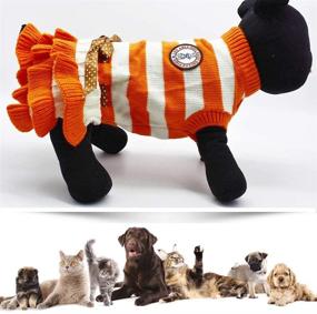 img 1 attached to 🐶 DOYOU Dog Sweater Dress: Classic Stripes Knitwear for Dogs