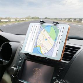 img 1 attached to 📱 OHLPRO Universal Tablet Car Mount for Windshield & Dashboard - 360° Rotation, TPU Suction Gel Stick - iPad Mini 4/3/2/1, Samsung Galaxy Size 7"-10.5" Tablet Holder