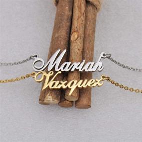 img 3 attached to GR35Z9 Nameplate Necklace Customized Jewelry