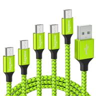 🔌 набор кабелей для зарядки micro usb 5 штук - sagmoc андроид-кабель с нейлоновым плетением, совместимый с samsung galaxy s7 s6 edge, note 5, kindle, android-смартфоном, mp3, планшетом и другими. логотип