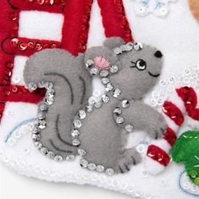 img 3 attached to 🎄 Bucilla Felt Applique Christmas Stocking Kit: Building a Snowman, 18" - Create a Festive Snowman-themed Stocking!