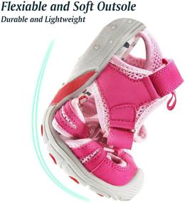 img 1 attached to 👣 Ultimate Comfort for Tiny Explorers: TZJS Closed Toe Toddler Sandals in Pink, Perfect Boys' Shoes for Sandals