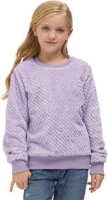 img 3 attached to Cozy Sherpa Pullover: BesserBay Warm 🧥 Fuzzy Knit Sweater for Girls (3-12 Years)