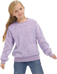 img 1 attached to Cozy Sherpa Pullover: BesserBay Warm 🧥 Fuzzy Knit Sweater for Girls (3-12 Years)