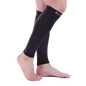 img 1 attached to 🧦 Doc Miller Calf Compression Sleeve - 1 Pair | 15-20mmHg | Stylish Medical Grade Socks for Travel, DVT Surgery Recovery, Maternity, Shin Splints, Varicose Veins | Men & Women (Black, Large)